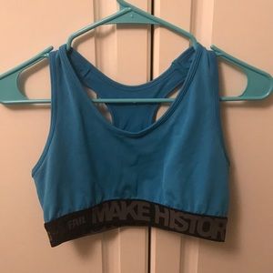 Flag nor fail blue sports bra